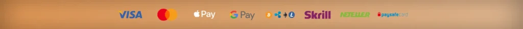 Varios logotipos de métodos de pago, incluyendo tarjetas de crédito y billeteras electrónicas, se muestran para las transacciones de los usuarios en la plataforma corgi bet casino.